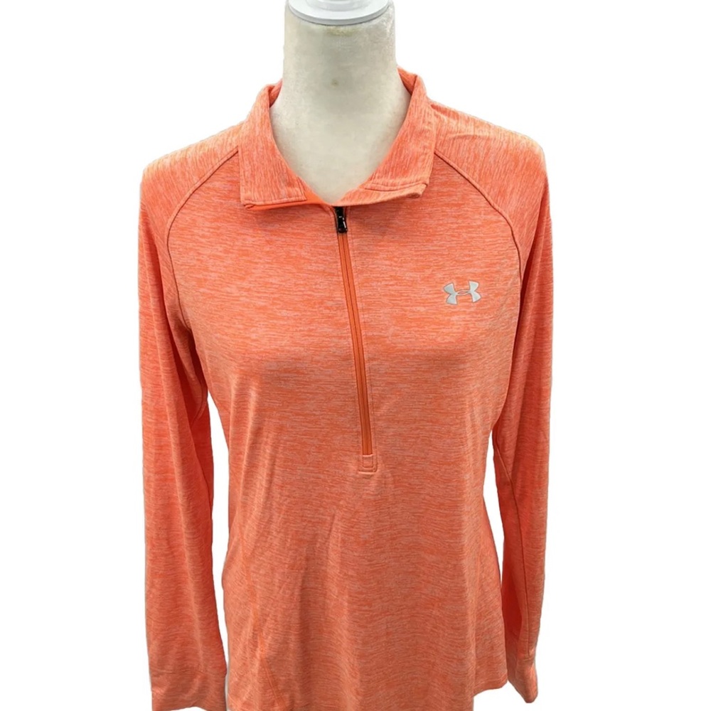 Under Armour Women's Long Sleeve 1/4 Zip Top in Coral Orange